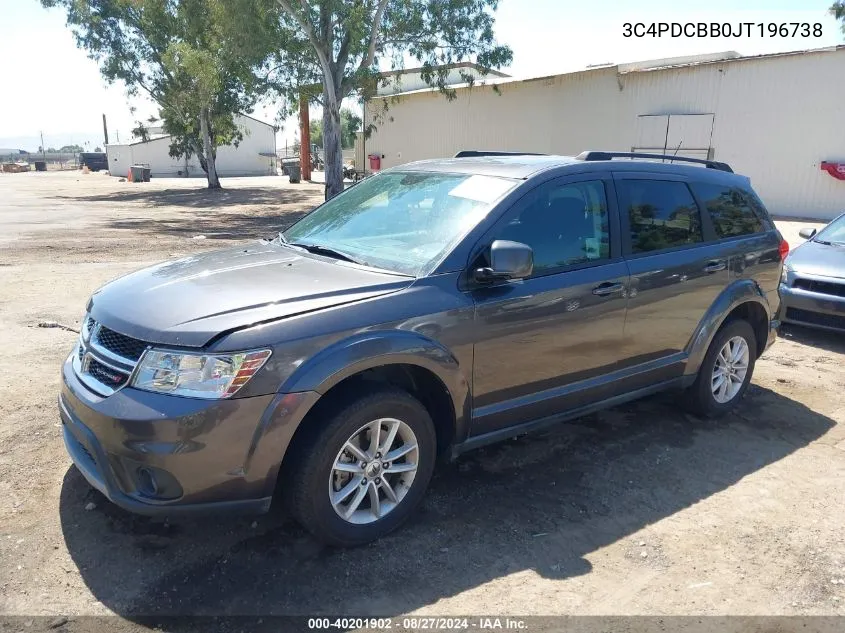 2018 Dodge Journey Sxt VIN: 3C4PDCBB0JT196738 Lot: 40201902