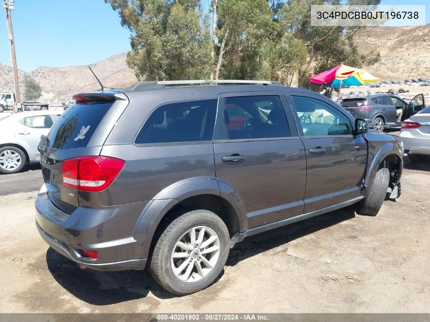 2018 Dodge Journey Sxt VIN: 3C4PDCBB0JT196738 Lot: 40201902