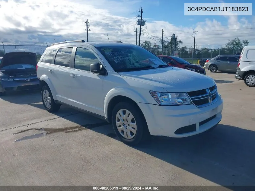 2018 Dodge Journey Se VIN: 3C4PDCAB1JT183823 Lot: 40205319