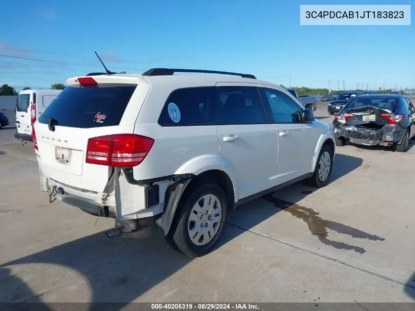 2018 Dodge Journey Se VIN: 3C4PDCAB1JT183823 Lot: 40205319