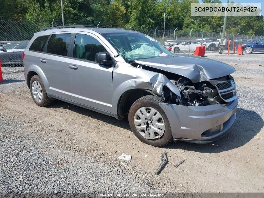 2018 Dodge Journey Se VIN: 3C4PDCAB6JT249427 Lot: 40205342