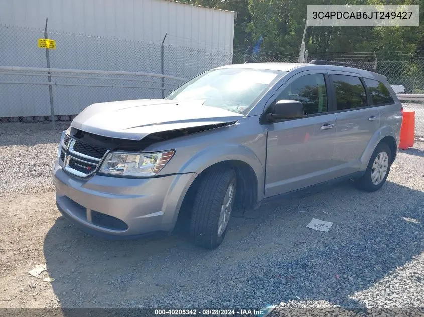 2018 Dodge Journey Se VIN: 3C4PDCAB6JT249427 Lot: 40205342