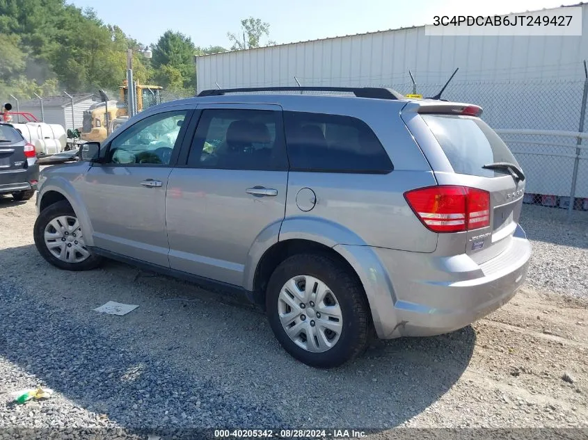 2018 Dodge Journey Se VIN: 3C4PDCAB6JT249427 Lot: 40205342