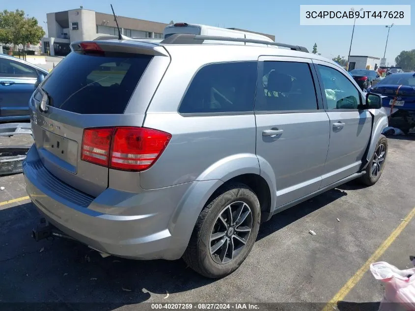 2018 Dodge Journey Se VIN: 3C4PDCAB9JT447628 Lot: 40207259