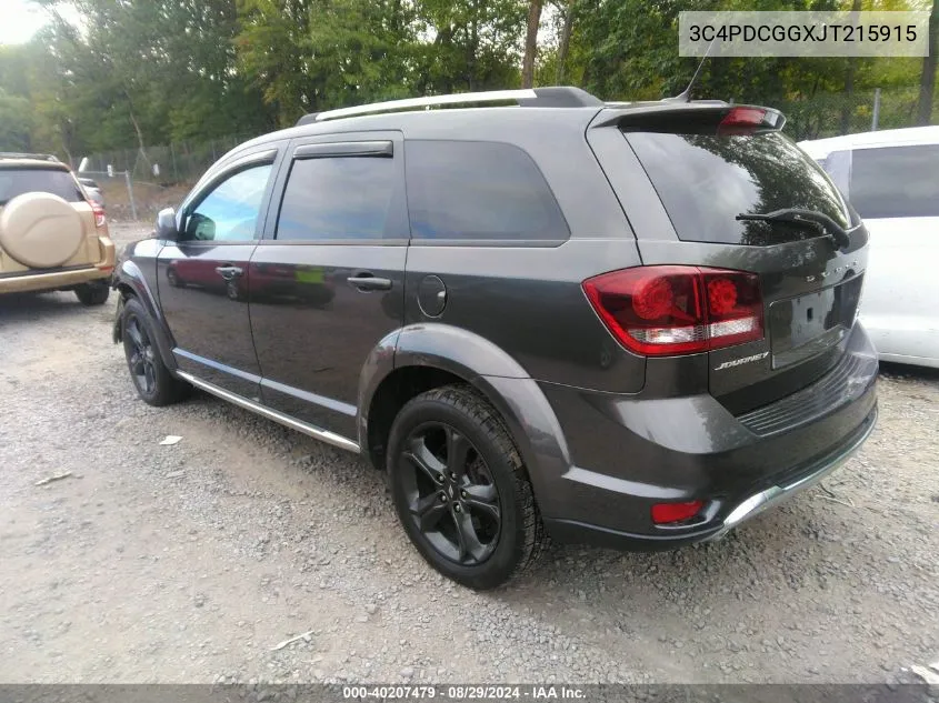 2018 Dodge Journey Crossroad VIN: 3C4PDCGGXJT215915 Lot: 40207479