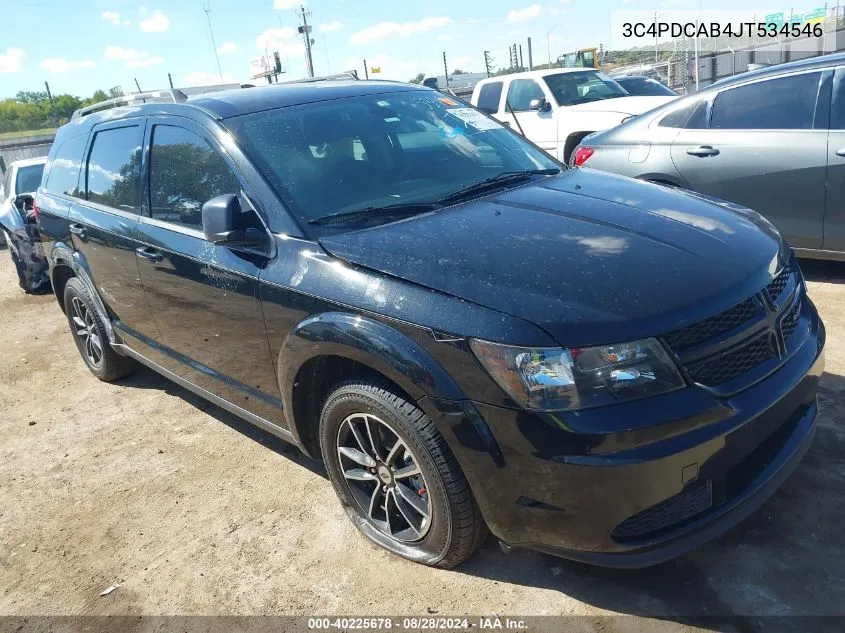 2018 Dodge Journey Se VIN: 3C4PDCAB4JT534546 Lot: 40225678