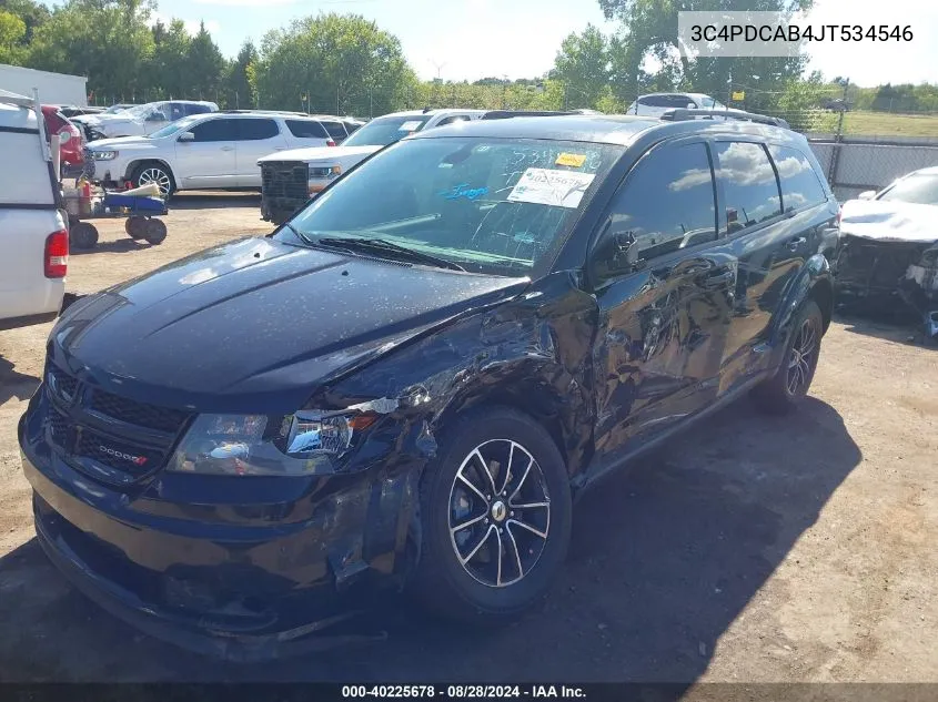 2018 Dodge Journey Se VIN: 3C4PDCAB4JT534546 Lot: 40225678