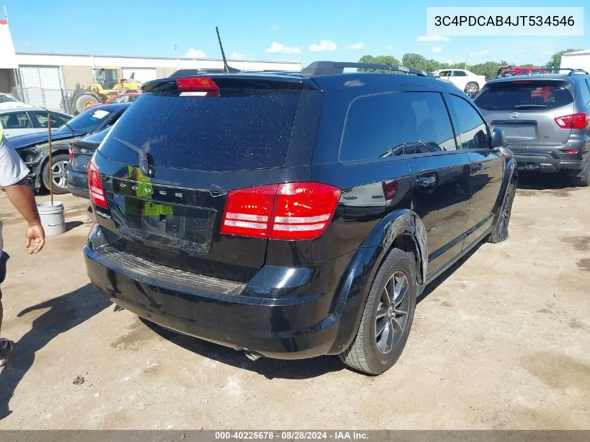 2018 Dodge Journey Se VIN: 3C4PDCAB4JT534546 Lot: 40225678