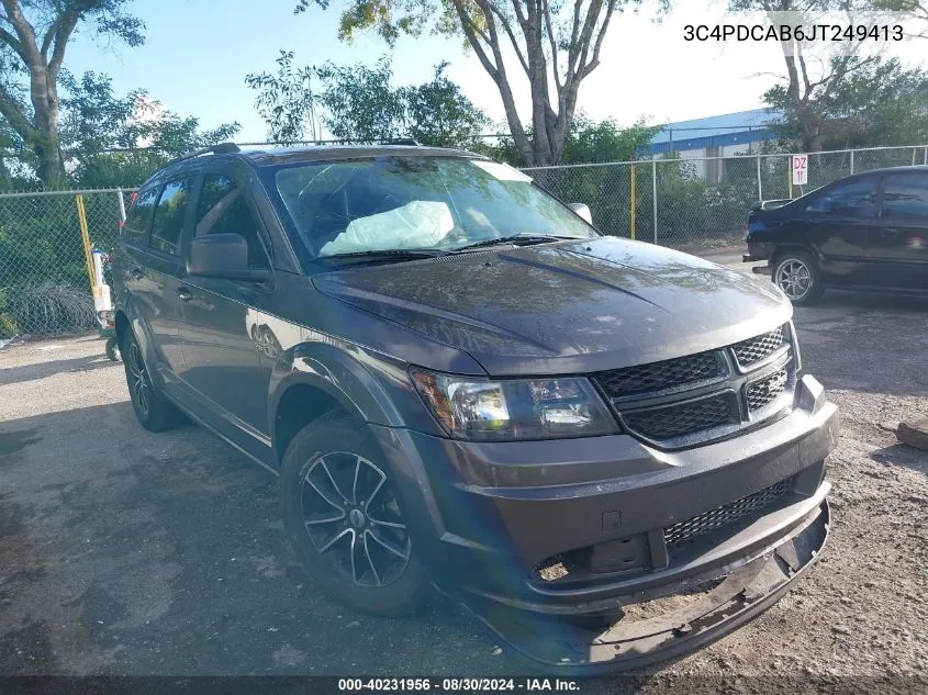 2018 Dodge Journey Se VIN: 3C4PDCAB6JT249413 Lot: 40231956