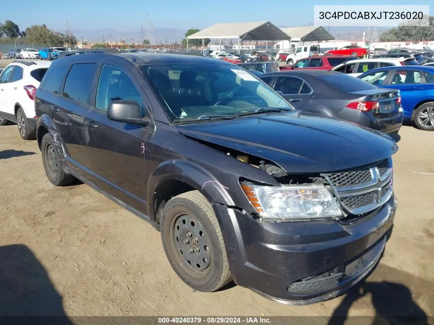 2018 Dodge Journey Se VIN: 3C4PDCABXJT236020 Lot: 40240379