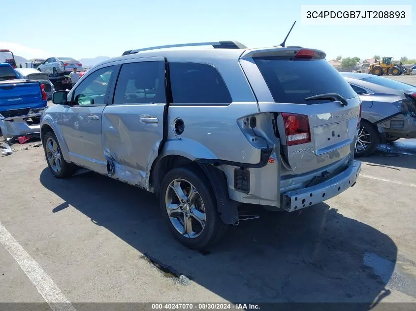 2018 Dodge Journey Crossroad VIN: 3C4PDCGB7JT208893 Lot: 40247070