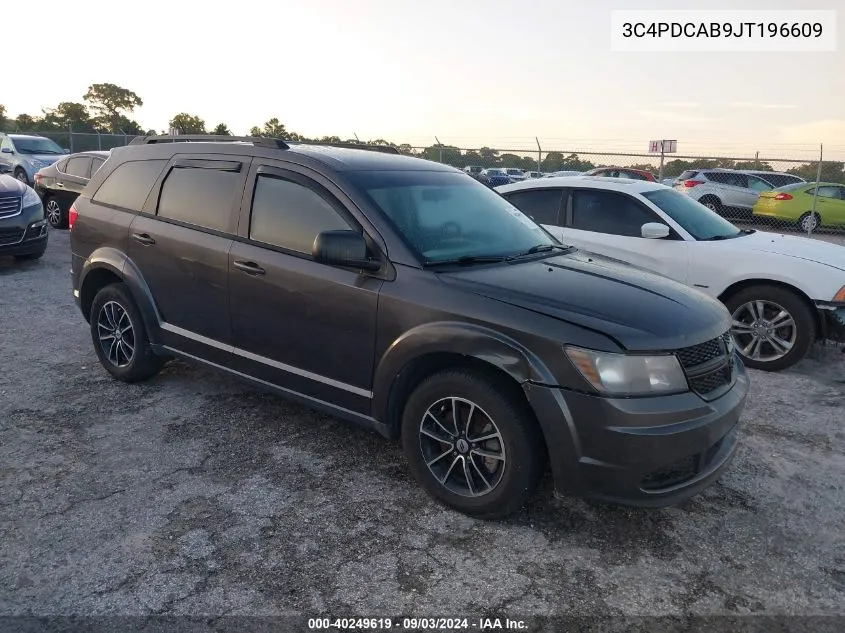 2018 Dodge Journey Se VIN: 3C4PDCAB9JT196609 Lot: 40249619