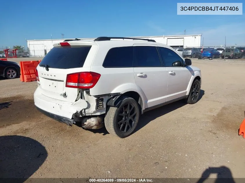 2018 Dodge Journey Sxt VIN: 3C4PDCBB4JT447406 Lot: 40264089