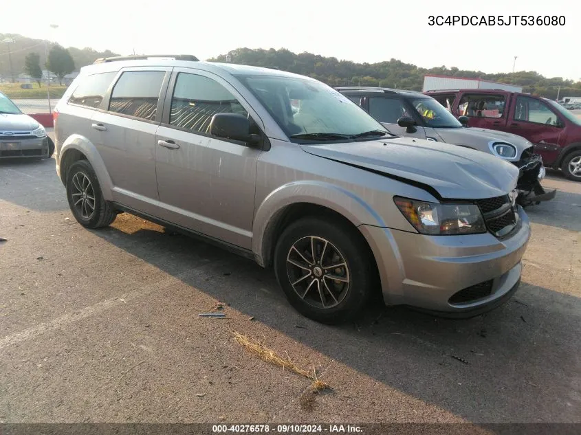 2018 Dodge Journey Se VIN: 3C4PDCAB5JT536080 Lot: 40276578