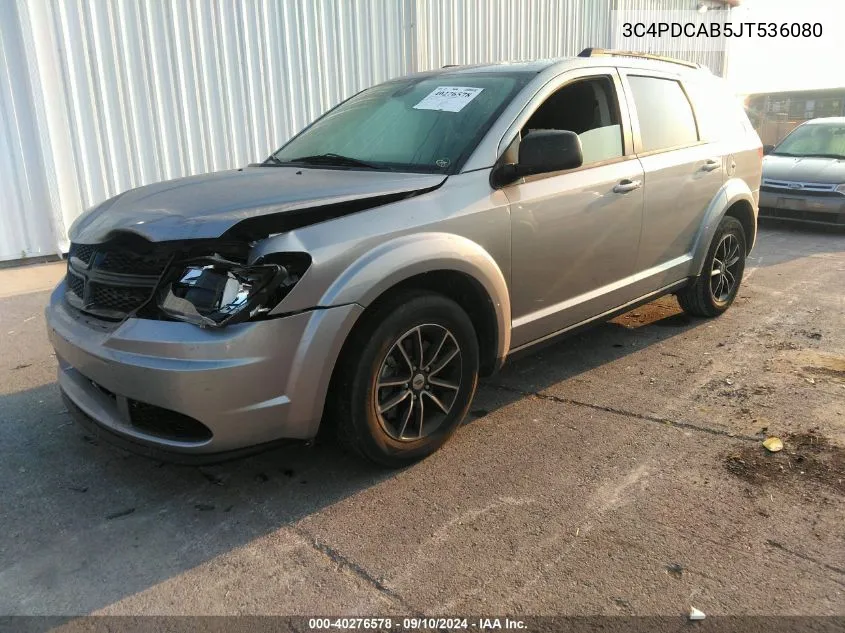 2018 Dodge Journey Se VIN: 3C4PDCAB5JT536080 Lot: 40276578