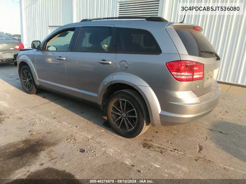 2018 Dodge Journey Se VIN: 3C4PDCAB5JT536080 Lot: 40276578