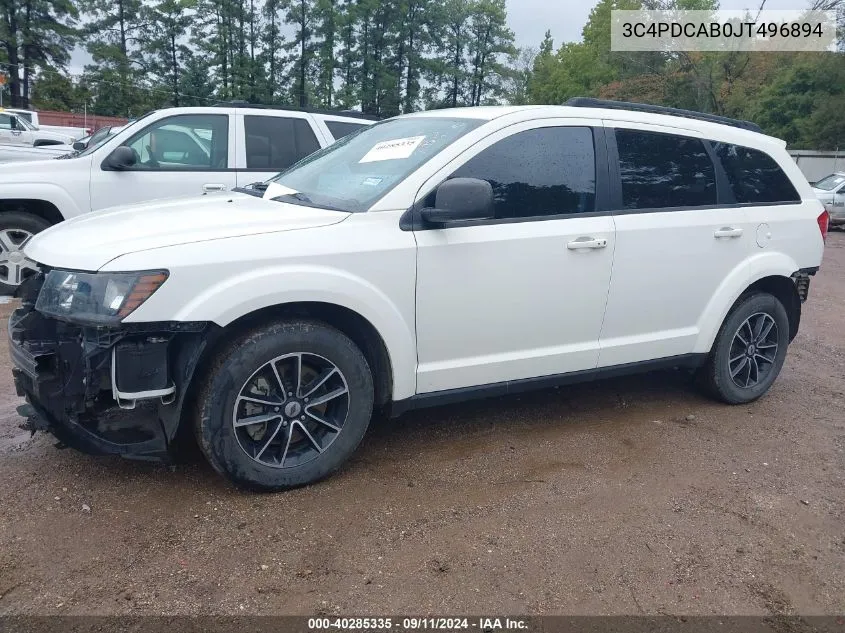 2018 Dodge Journey Se VIN: 3C4PDCAB0JT496894 Lot: 40285335