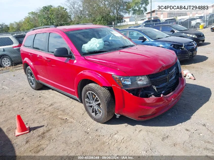 2018 Dodge Journey Se VIN: 3C4PDCAB4JT294883 Lot: 40286349