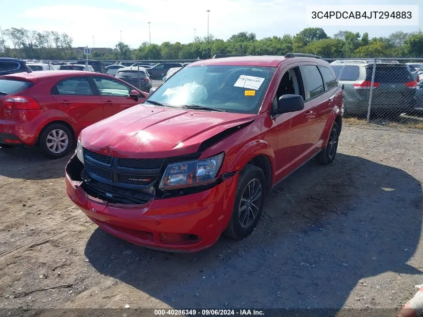 2018 Dodge Journey Se VIN: 3C4PDCAB4JT294883 Lot: 40286349