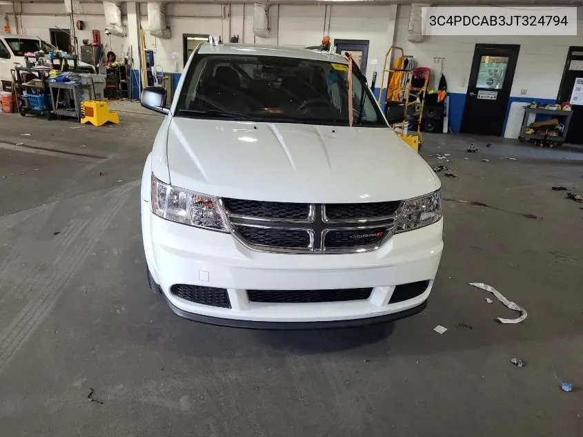 2018 Dodge Journey Se VIN: 3C4PDCAB3JT324794 Lot: 40287398