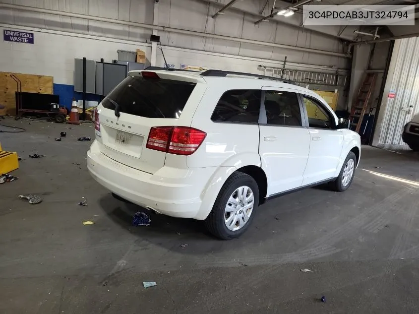 2018 Dodge Journey Se VIN: 3C4PDCAB3JT324794 Lot: 40287398