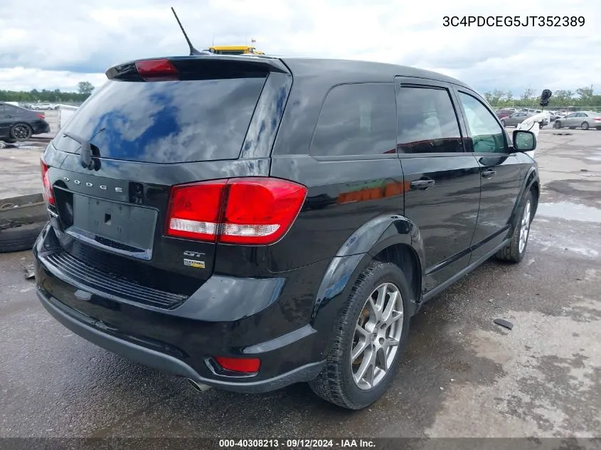 2018 Dodge Journey Gt VIN: 3C4PDCEG5JT352389 Lot: 40308213