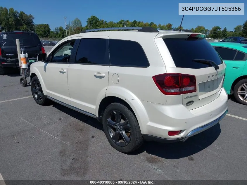 2018 Dodge Journey Crossroad VIN: 3C4PDCGG7JT505366 Lot: 40310065