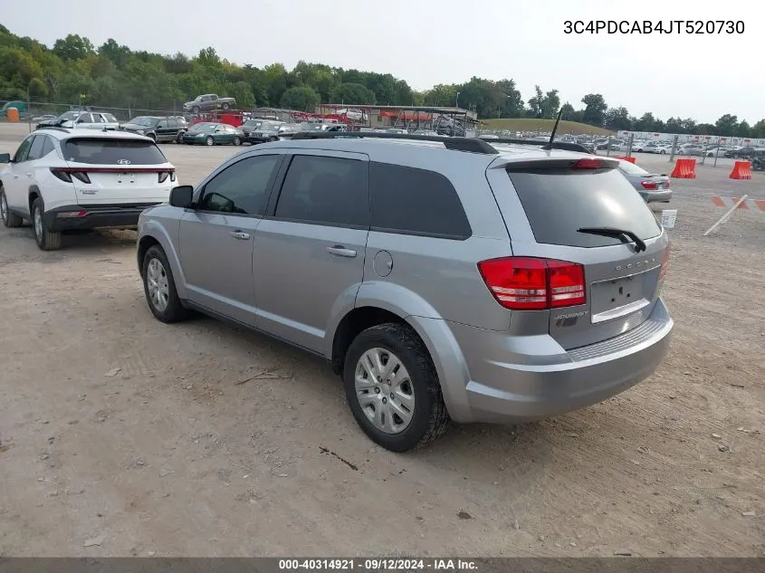 2018 Dodge Journey Se VIN: 3C4PDCAB4JT520730 Lot: 40314921