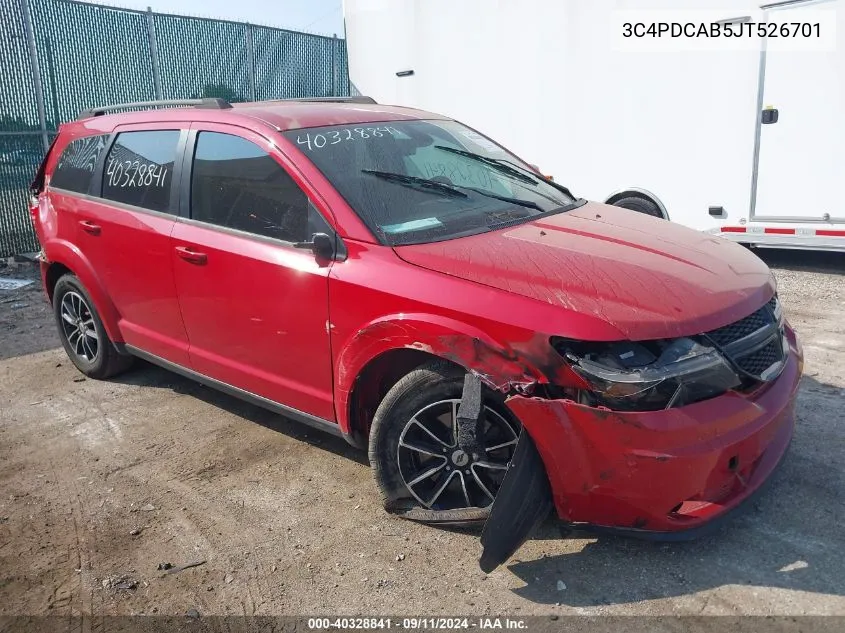 2018 Dodge Journey Se VIN: 3C4PDCAB5JT526701 Lot: 40328841