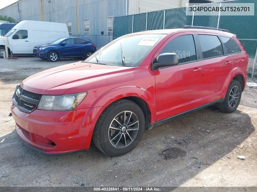 2018 Dodge Journey Se VIN: 3C4PDCAB5JT526701 Lot: 40328841