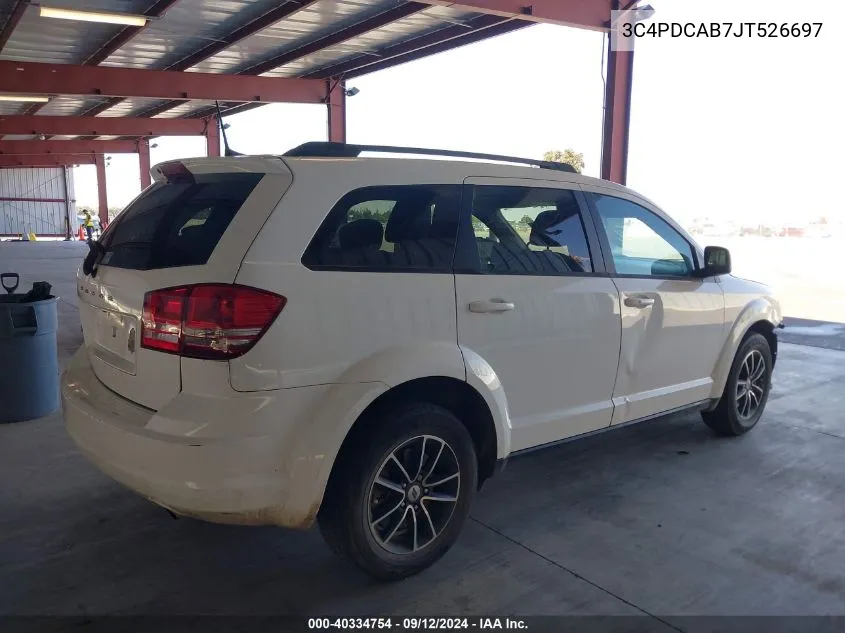 2018 Dodge Journey Se VIN: 3C4PDCAB7JT526697 Lot: 40334754