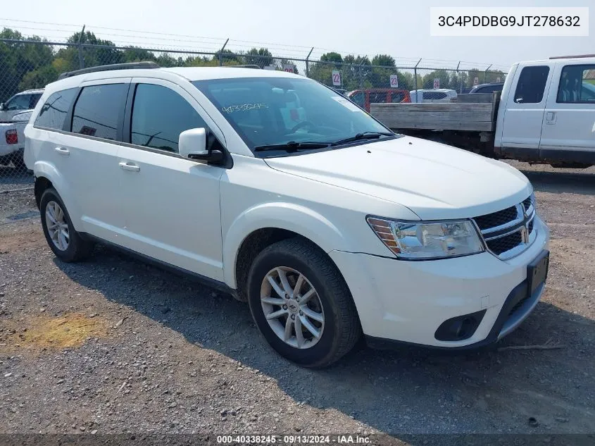 2018 Dodge Journey Sxt Awd VIN: 3C4PDDBG9JT278632 Lot: 40338245