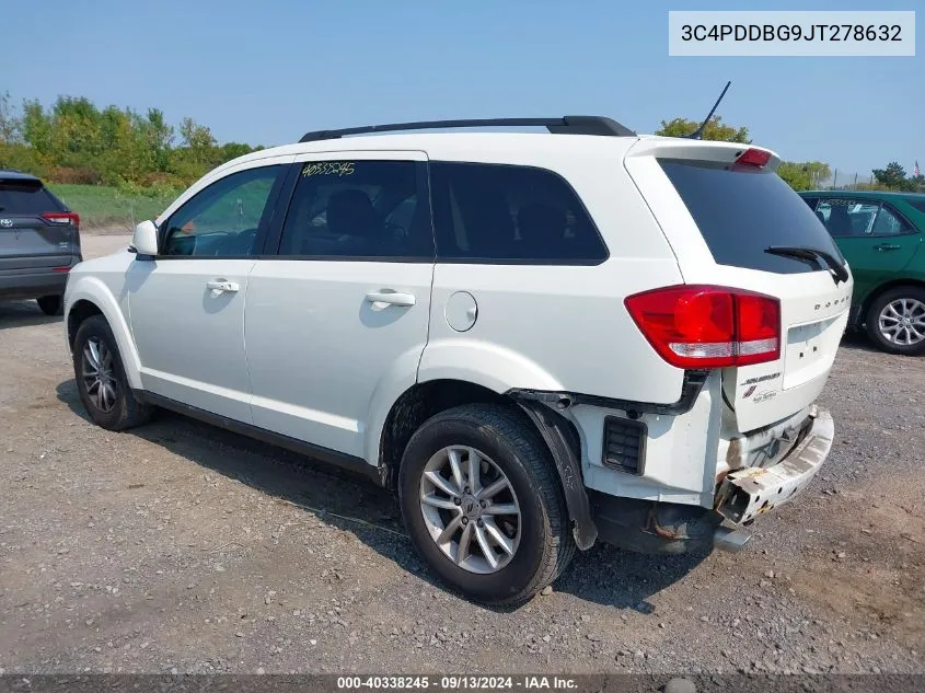 2018 Dodge Journey Sxt Awd VIN: 3C4PDDBG9JT278632 Lot: 40338245