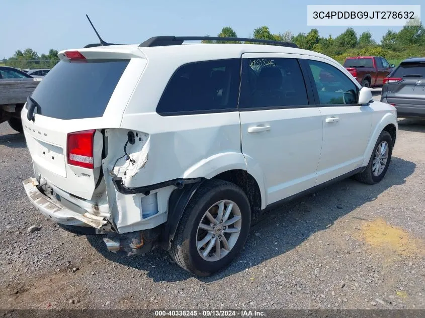 2018 Dodge Journey Sxt Awd VIN: 3C4PDDBG9JT278632 Lot: 40338245