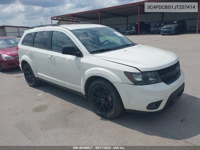 2018 Dodge Journey Sxt VIN: 3C4PDCBG1JT257414 Lot: 40349017