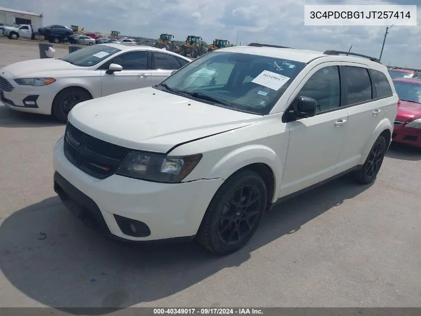 2018 Dodge Journey Sxt VIN: 3C4PDCBG1JT257414 Lot: 40349017