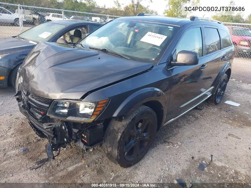 2018 Dodge Journey Crossroad VIN: 3C4PDCGG2JT378686 Lot: 40351915