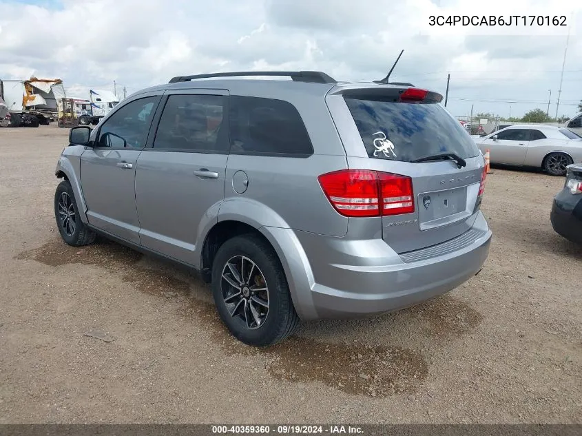 2018 Dodge Journey Se VIN: 3C4PDCAB6JT170162 Lot: 40359360