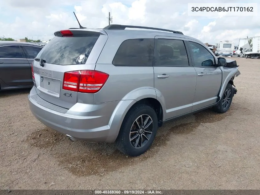 2018 Dodge Journey Se VIN: 3C4PDCAB6JT170162 Lot: 40359360