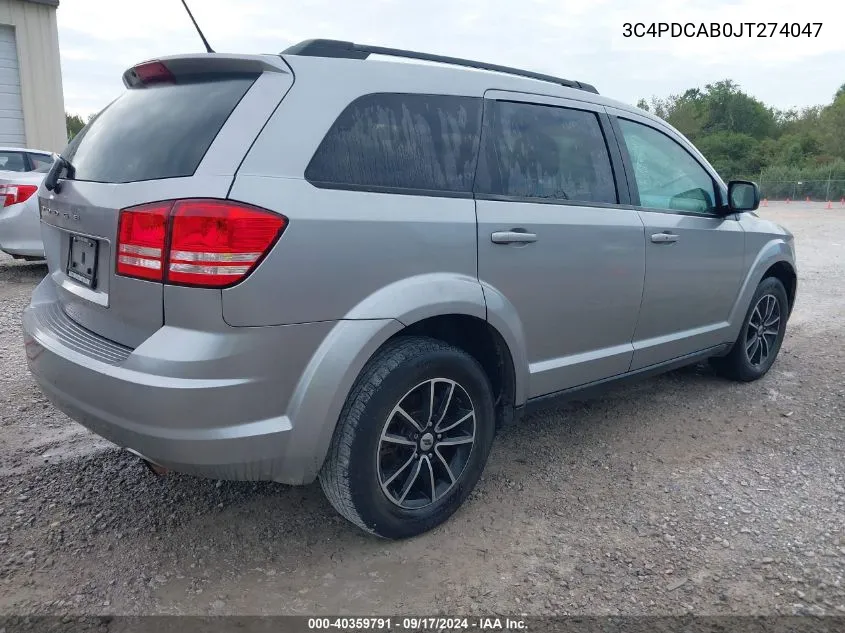 2018 Dodge Journey Se VIN: 3C4PDCAB0JT274047 Lot: 40359791