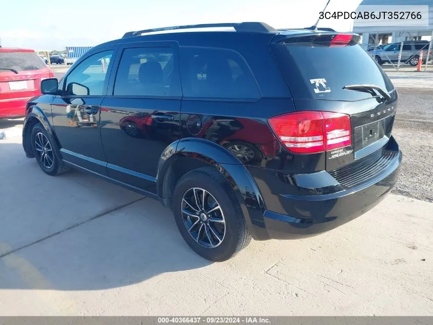 2018 Dodge Journey Se VIN: 3C4PDCAB6JT352766 Lot: 40366437