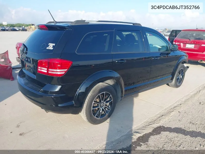 2018 Dodge Journey Se VIN: 3C4PDCAB6JT352766 Lot: 40366437