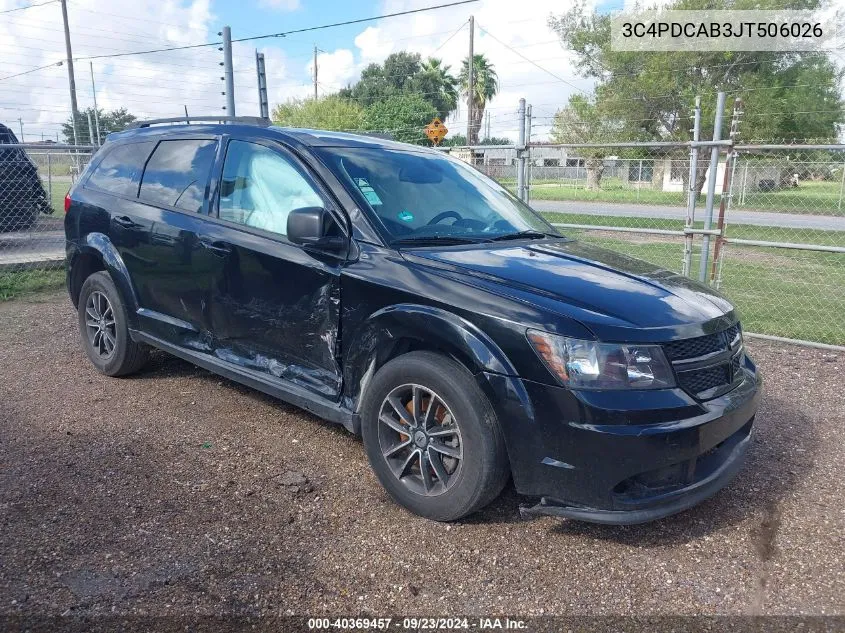 2018 Dodge Journey Se VIN: 3C4PDCAB3JT506026 Lot: 40369457