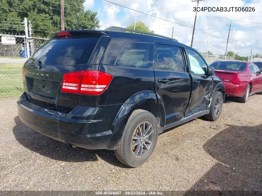 2018 Dodge Journey Se VIN: 3C4PDCAB3JT506026 Lot: 40369457