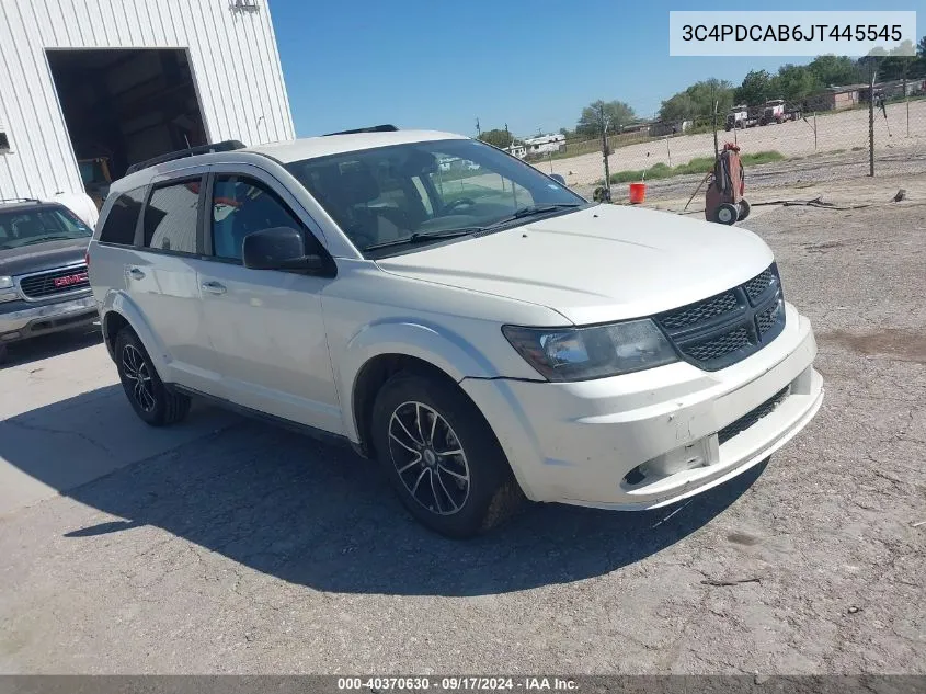 2018 Dodge Journey Se VIN: 3C4PDCAB6JT445545 Lot: 40370630