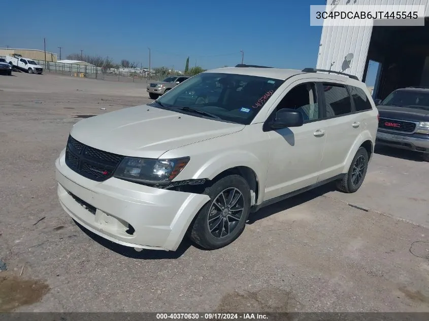 2018 Dodge Journey Se VIN: 3C4PDCAB6JT445545 Lot: 40370630