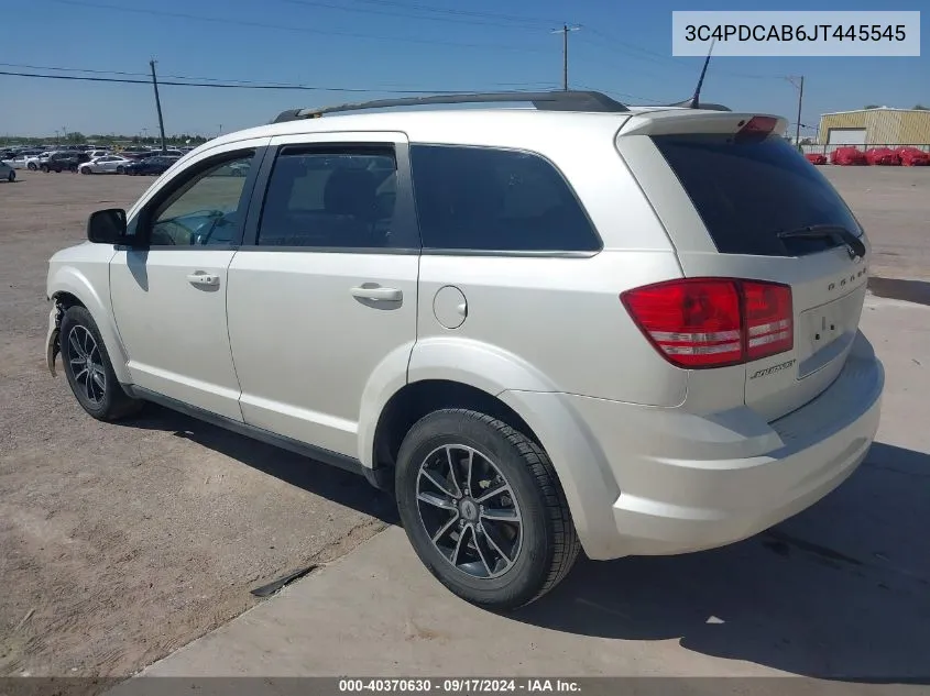 2018 Dodge Journey Se VIN: 3C4PDCAB6JT445545 Lot: 40370630