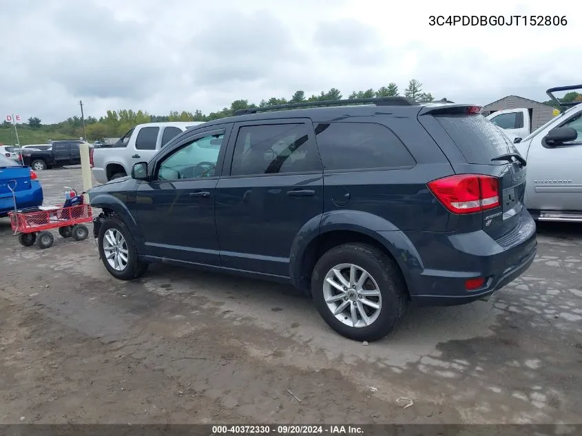 2018 Dodge Journey Sxt Awd VIN: 3C4PDDBG0JT152806 Lot: 40372330