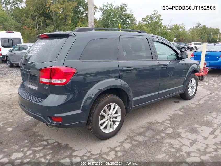 2018 Dodge Journey Sxt Awd VIN: 3C4PDDBG0JT152806 Lot: 40372330