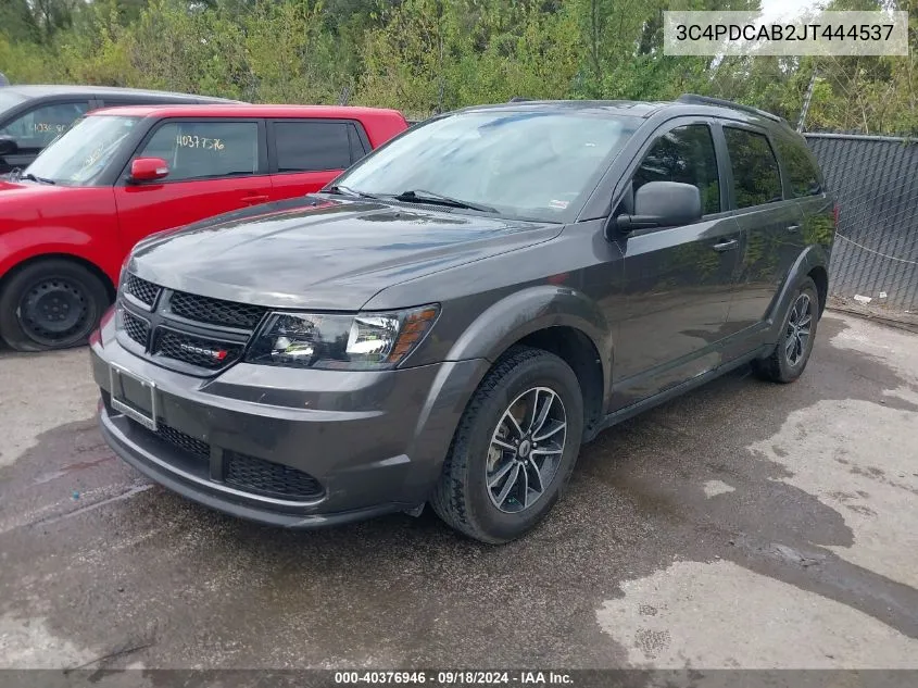 2018 Dodge Journey Se VIN: 3C4PDCAB2JT444537 Lot: 40376946